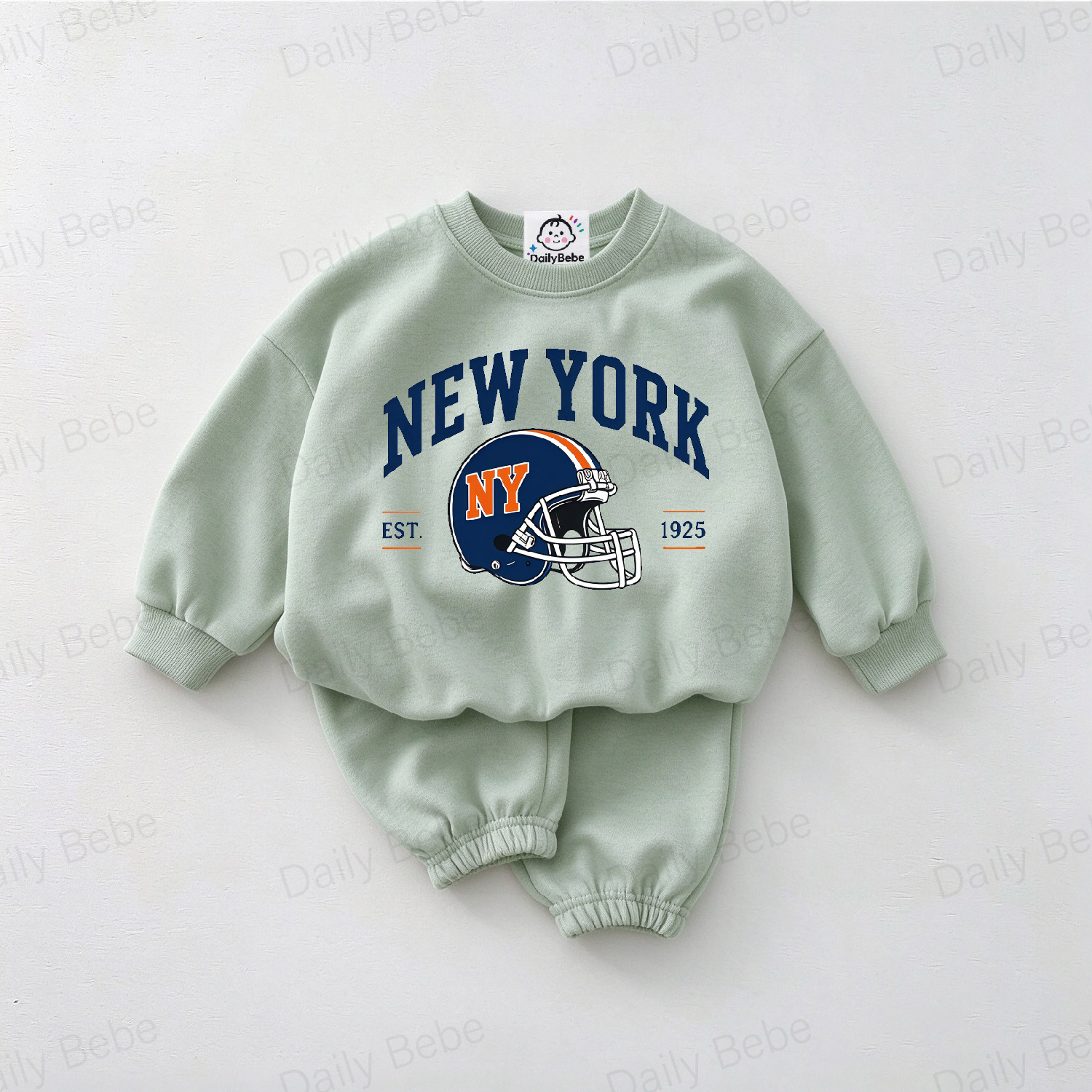DailyBebe NEW YORK Baby Toddler Football Pattern 2-Piece Set