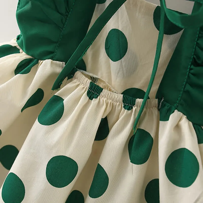 Baby Dots Ruffled Dress with Hat