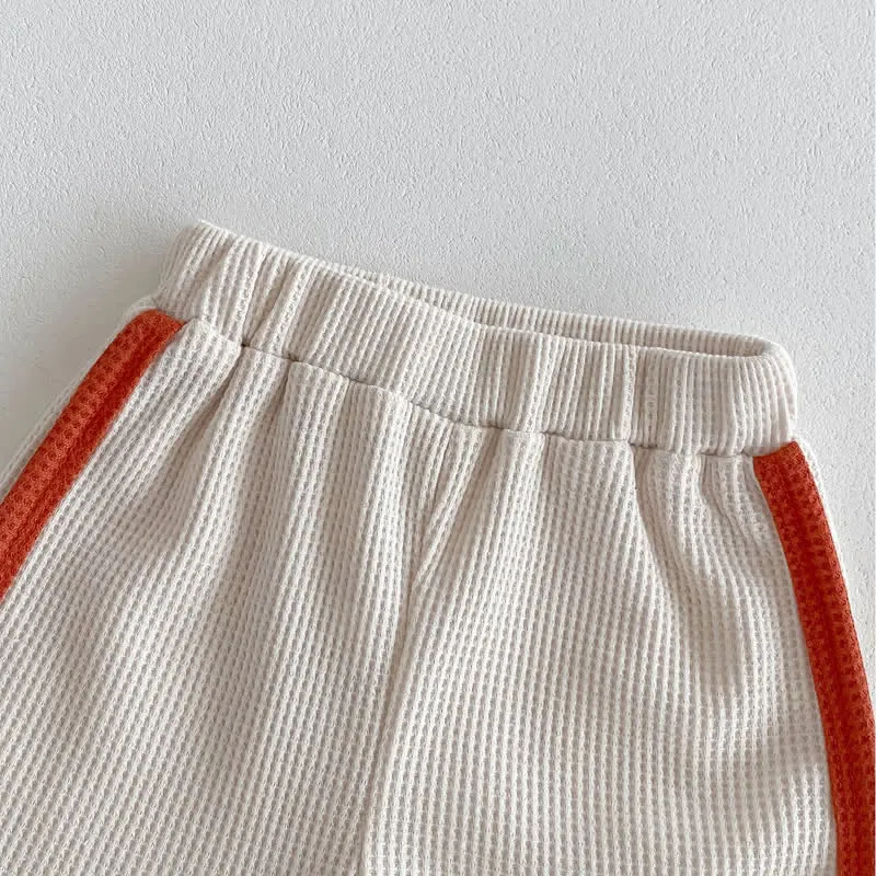 Baby 2-Piece Simple Waffle Sweatsuit Set