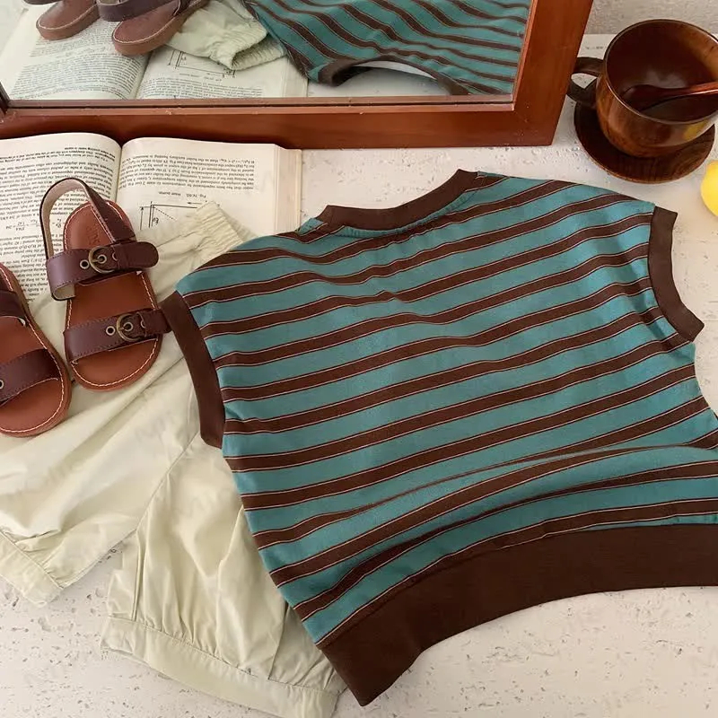 Toddler Contrast Color Stripe Tank Top