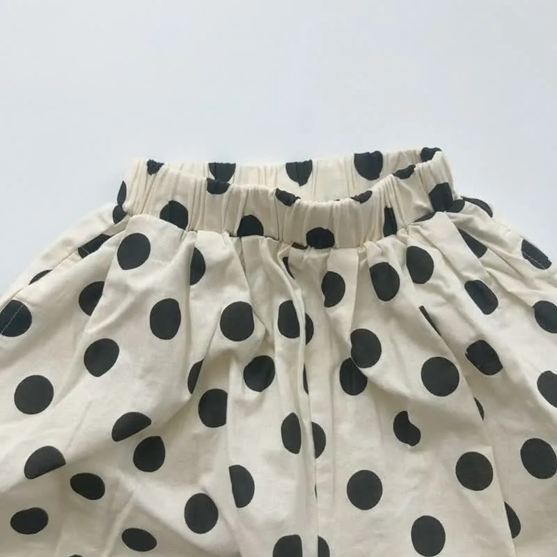 Toddler Vintage Dots Linen Apricot Shorts
