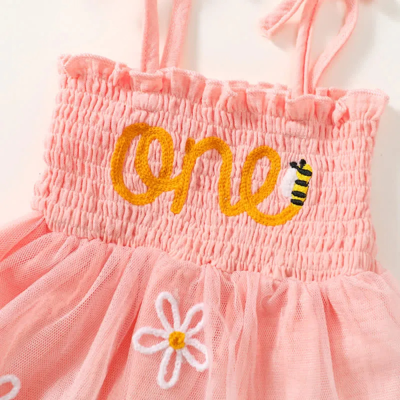 ONE Baby Flower Strap Bodysuit with Headband