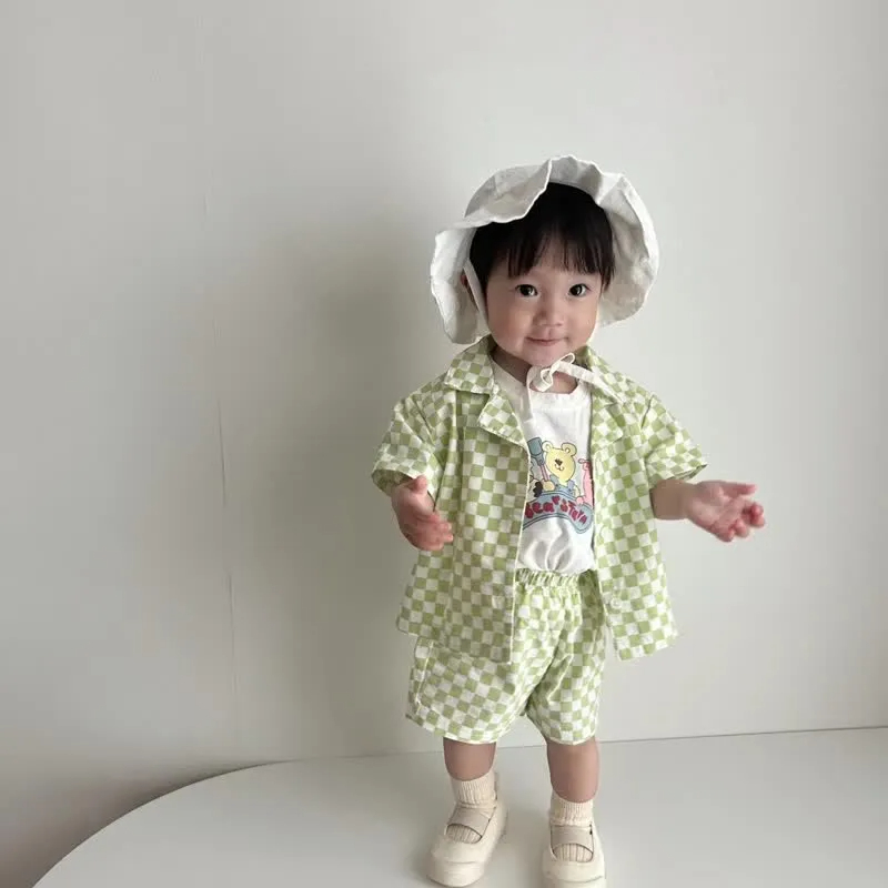 Baby Toddler 2-Piece Plaid Polo Casual Set