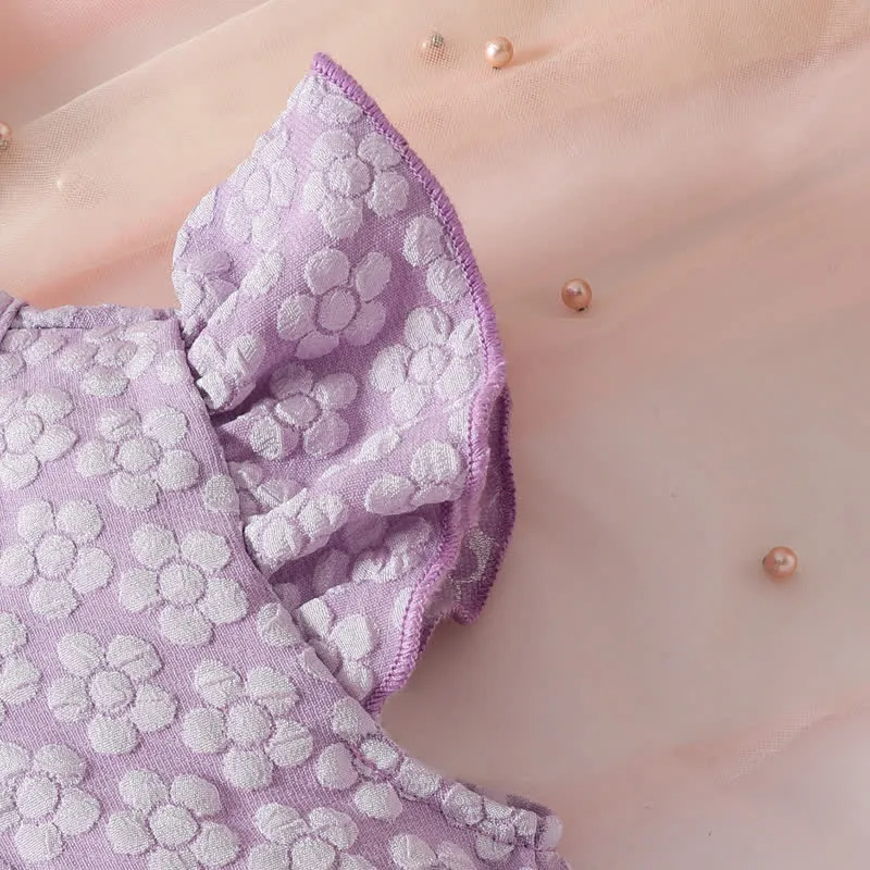 Baby 2-Piece Ruffled Butterfly Dress Set with Headband