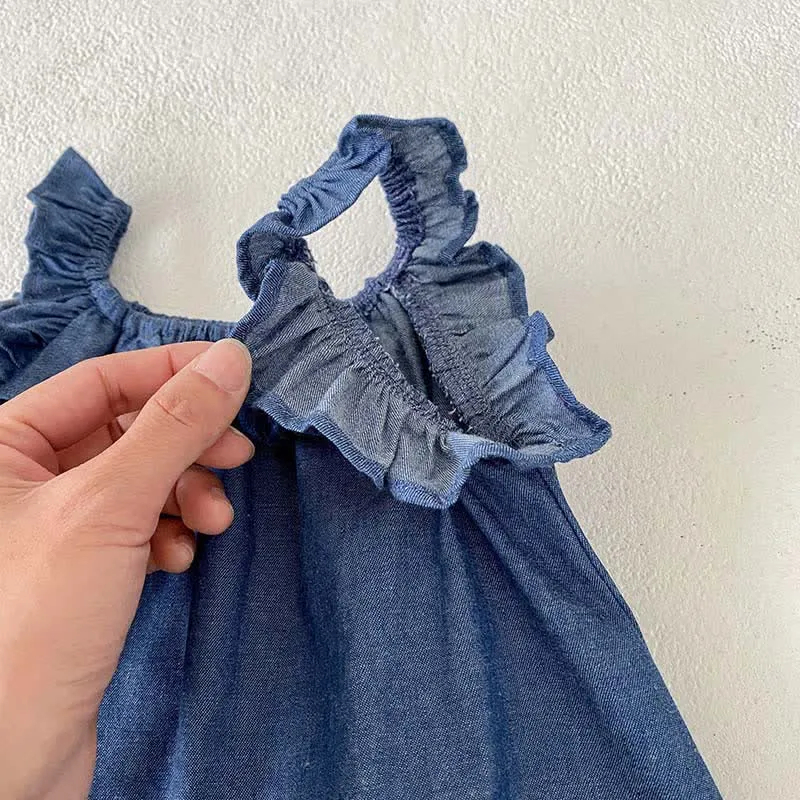 Baby Solid Color Stringy Selvedge Overalls