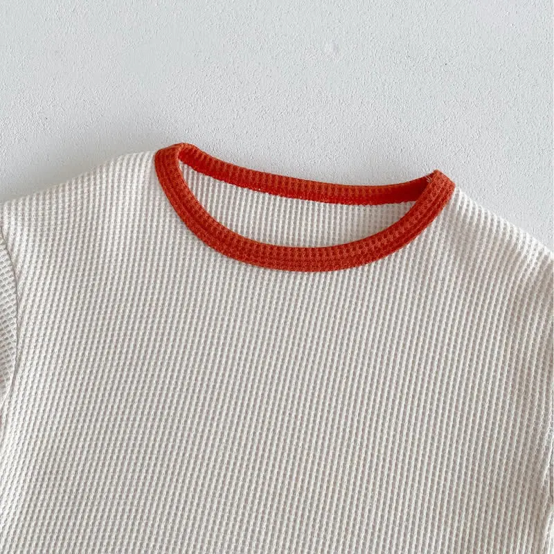 Baby 2-Piece Simple Waffle Sweatsuit Set