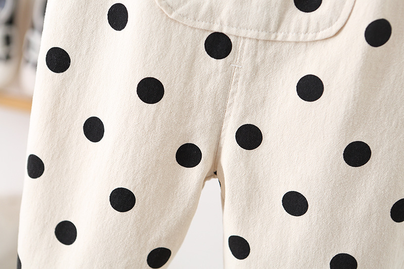 Toddler Lovely Black Dots Pocket Overalls