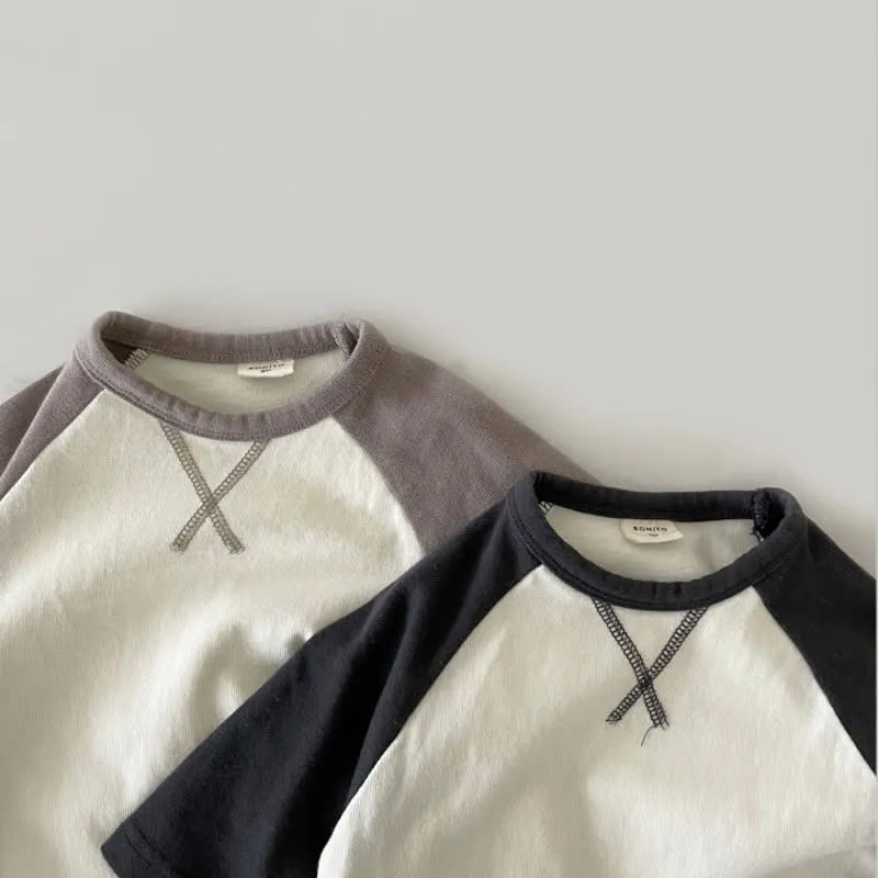 Baby Contrast Color Raglan Romper