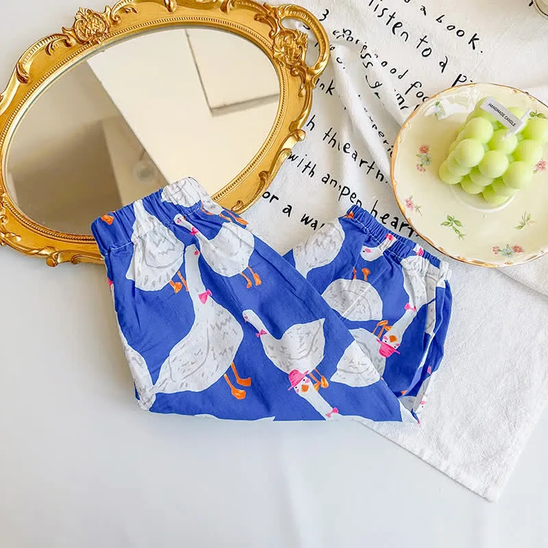 Baby Loose Duck Bear Dots Plaid Pants