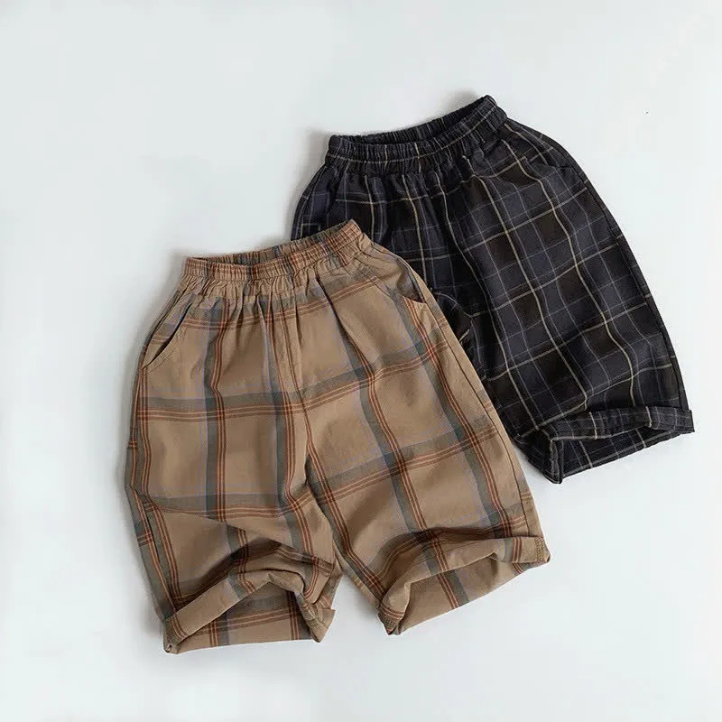 Toddler Plaid British Style Loose Pants