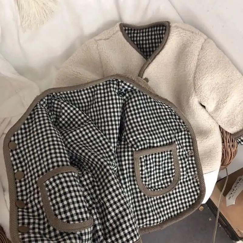 Baby Toddler Plaid Reversible Fleece Jacket