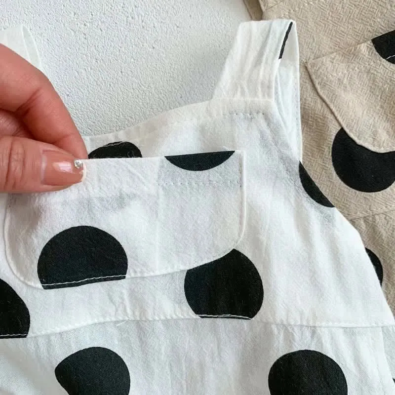 Baby Vintage Polka Dot Overall and Hat Set