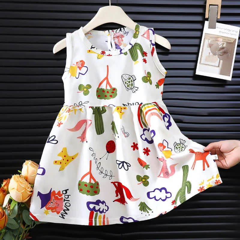 Baby Flower Rainbow Cactus Sleeveless Dress