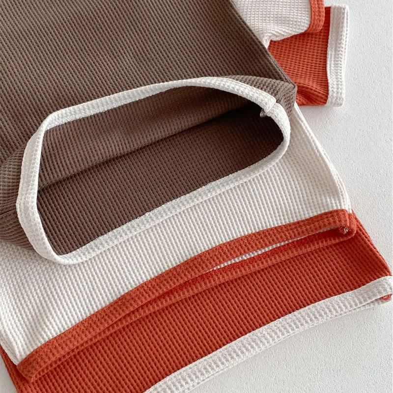 Baby 2-Piece Simple Waffle Sweatsuit Set