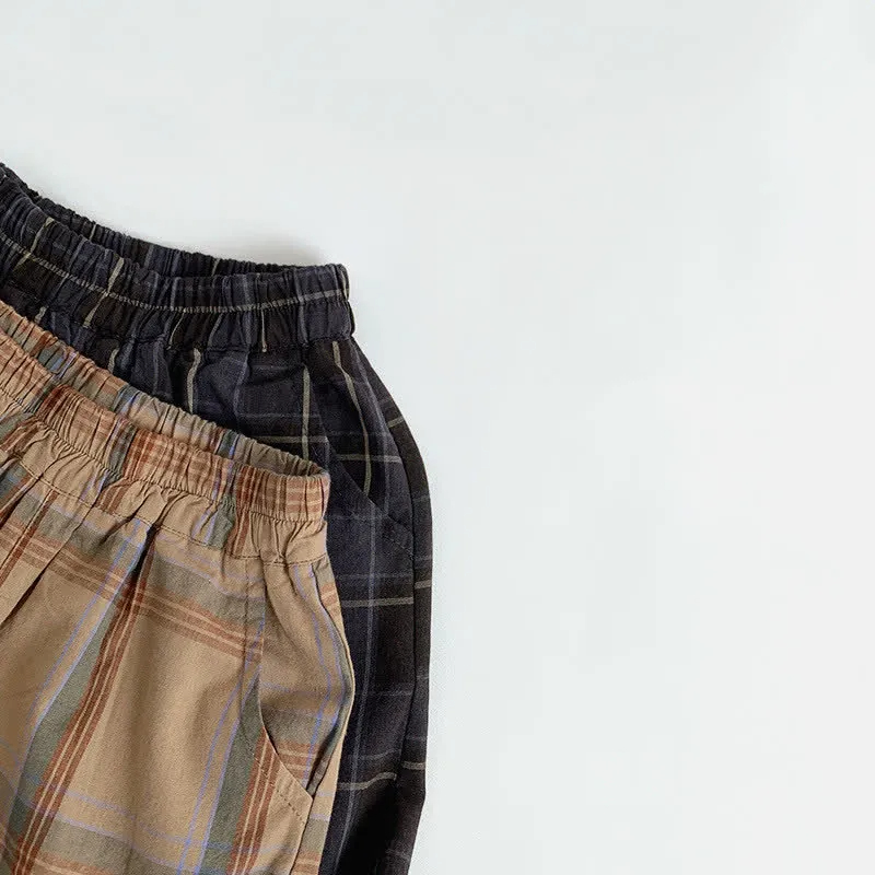 Toddler Plaid British Style Loose Pants