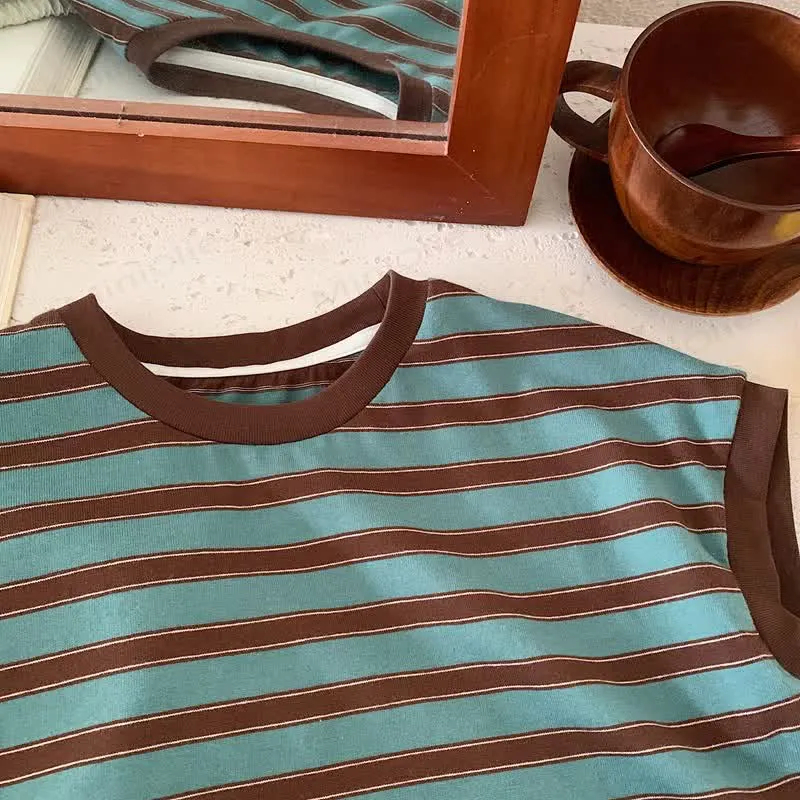 Toddler Contrast Color Stripe Tank Top