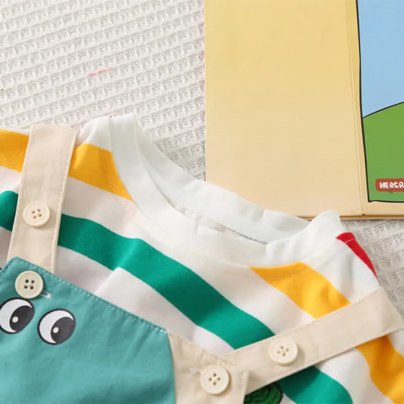 Baby 2-Piece Multicolor Striped Dinosaur Set