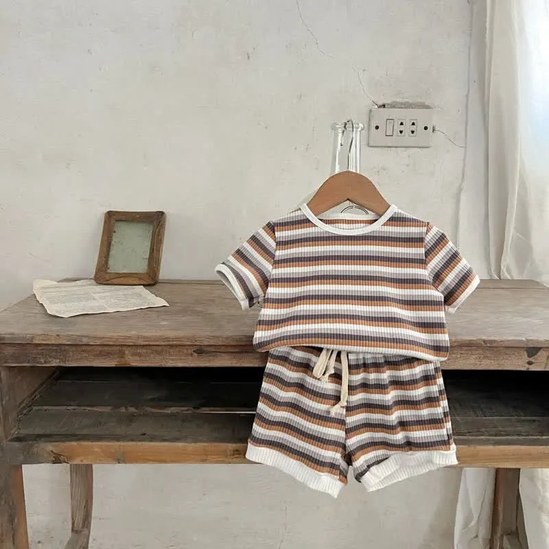 Baby 2-Piece Lovely Striped Basic Set