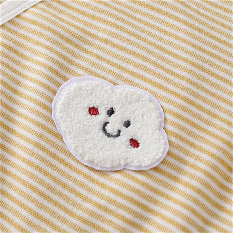 Baby Smile Cloud Striped Kimono Romper
