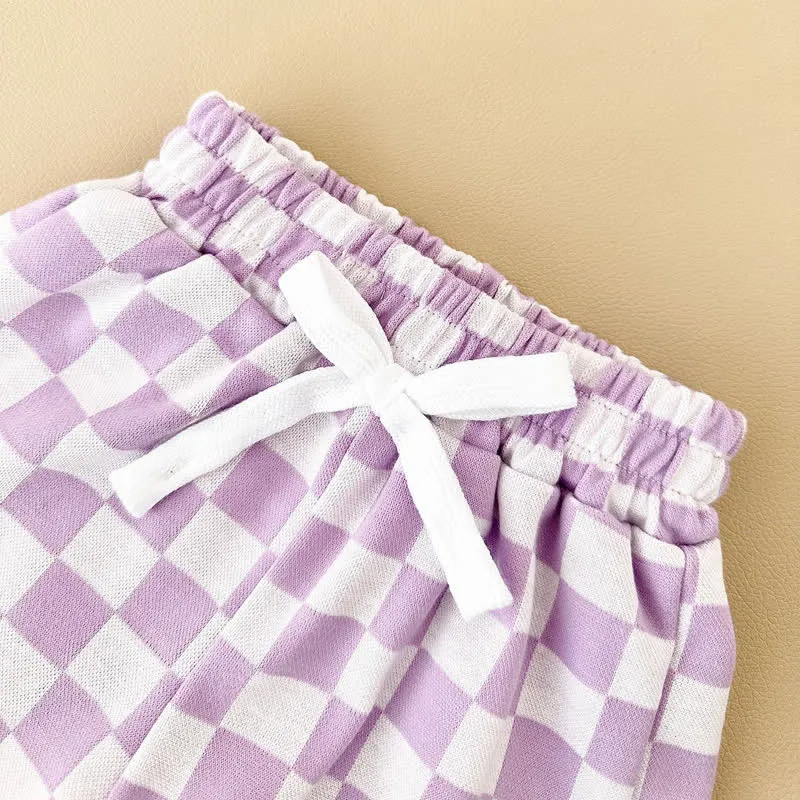 Baby 2-Piece Soft Checkerboard Sweatsuit Set