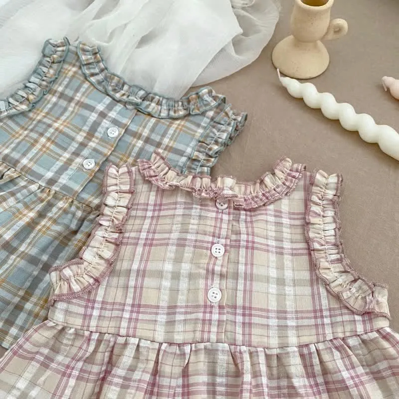Baby Toddler 2-Piece Plaid Sleeveless Set