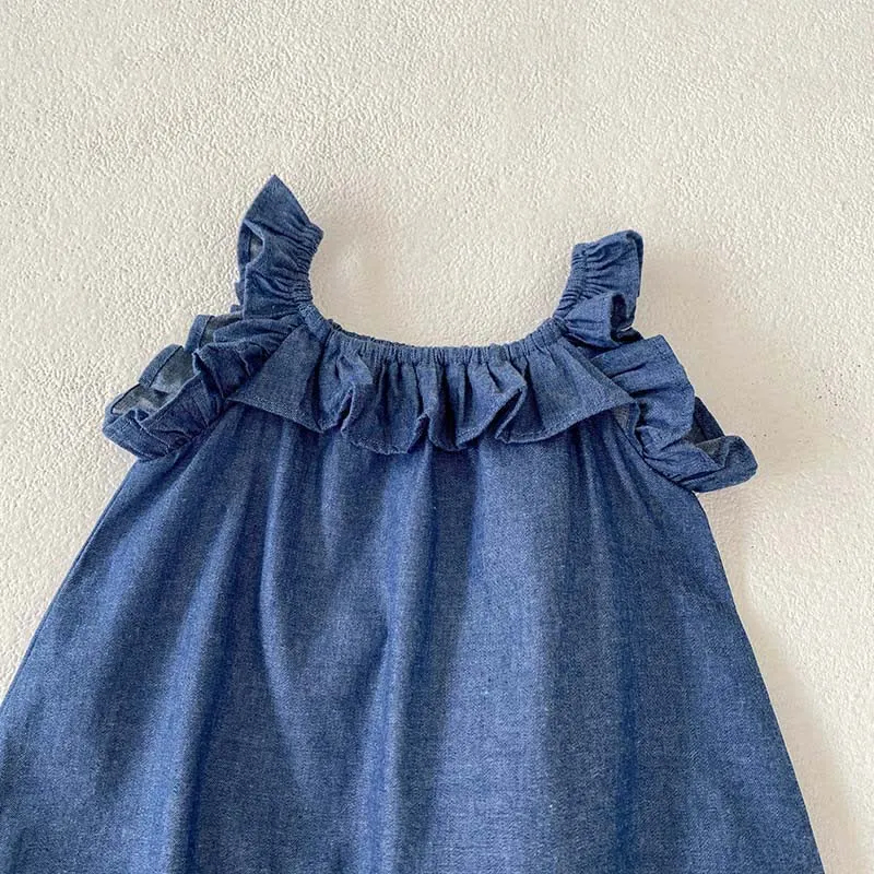 Baby Solid Color Stringy Selvedge Overalls