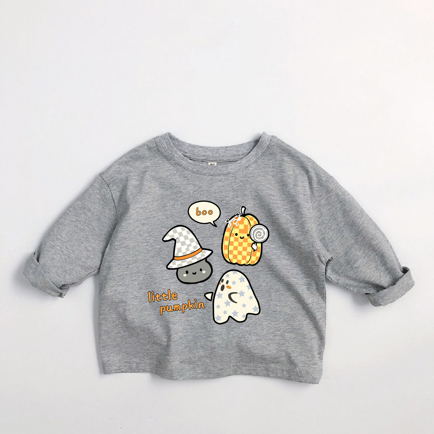 LITTLE PUMPKIN Kids Pumpkin Ghost Long-Sleeve T-shirt