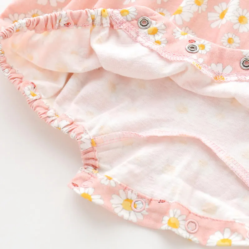 Baby Daisy Strap Romper with Hat