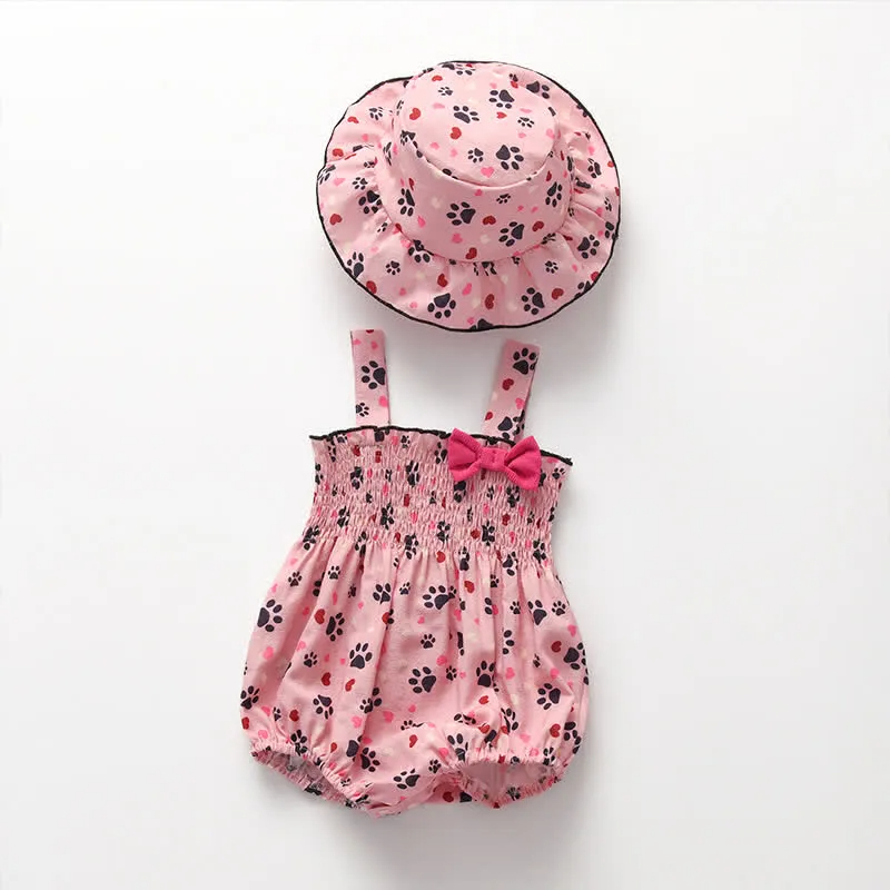 Baby Claw Strap Bodysuit with Hat