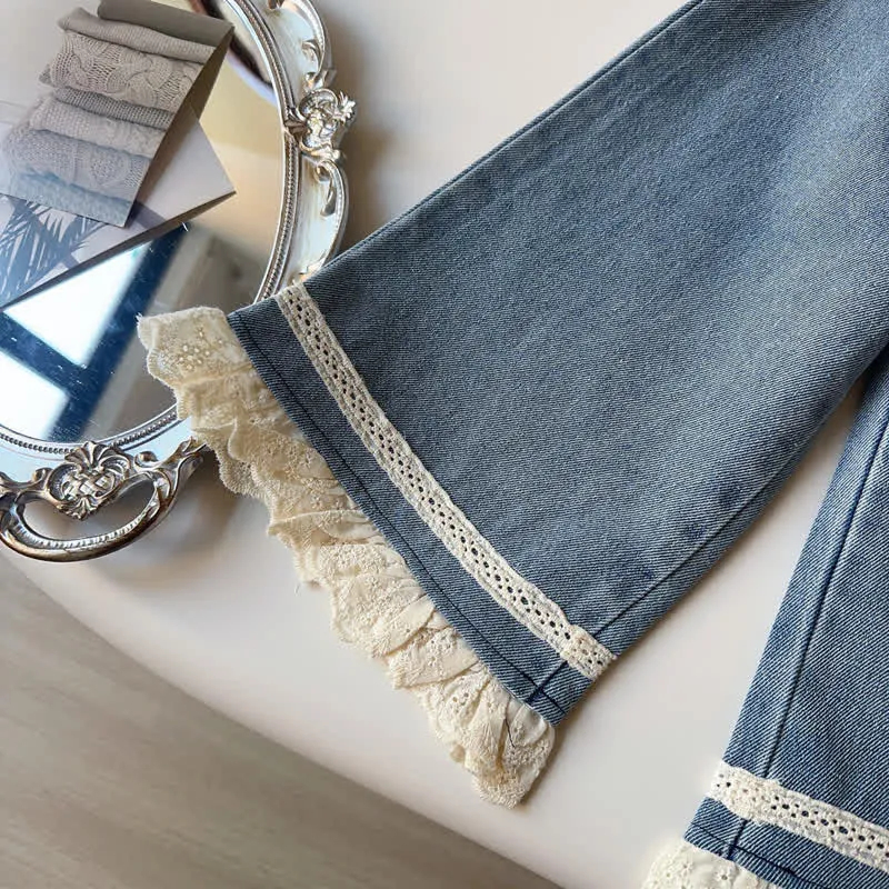 Baby Toddler 2-Piece Lace Denim Sweet Set