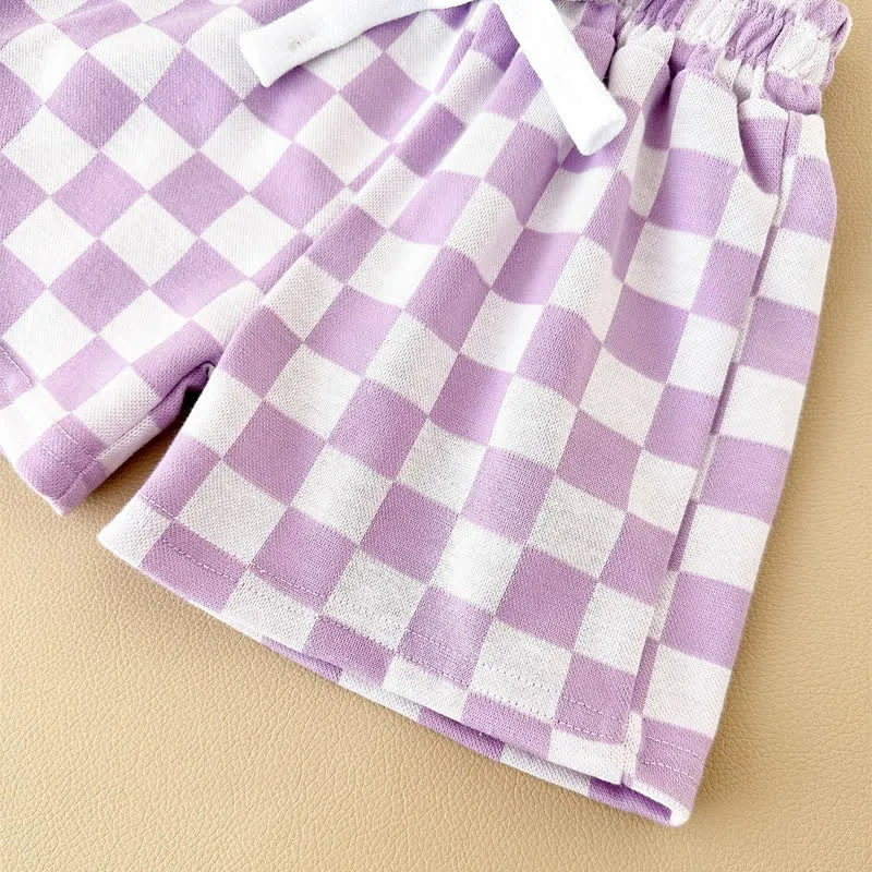 Baby 2-Piece Soft Checkerboard Sweatsuit Set