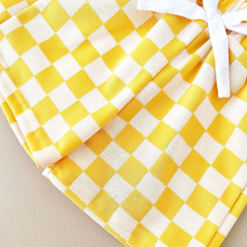 Baby 2-Piece Soft Checkerboard Sweatsuit Set