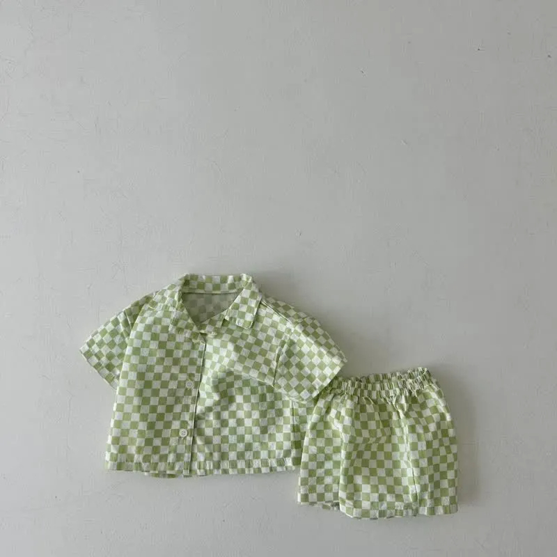 Baby Toddler 2-Piece Plaid Polo Casual Set