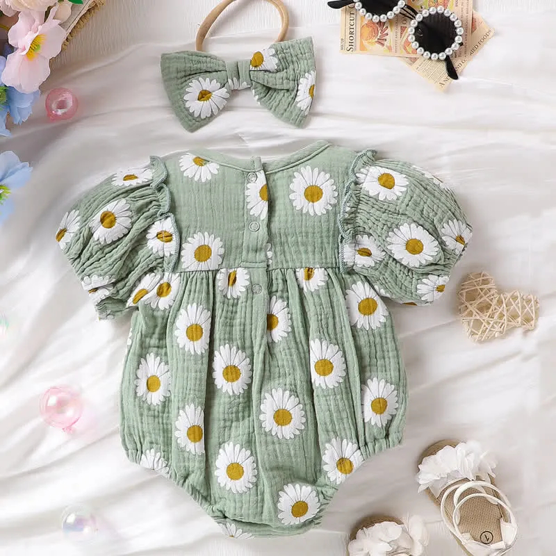 Baby Daisy Pastoral Bodysuit with Headband