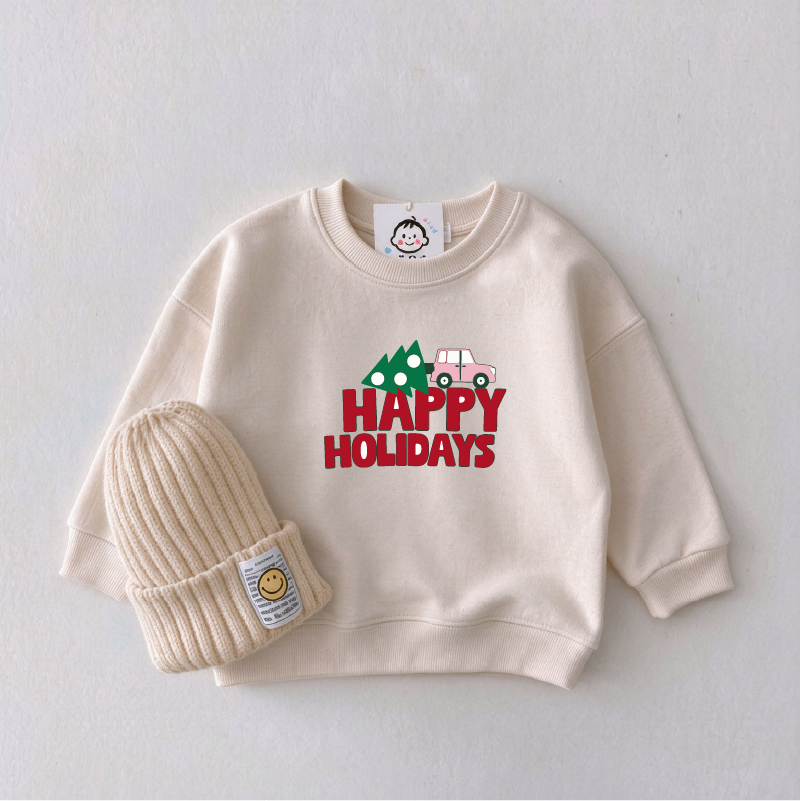 Happy Holidays Car Tree Family Christmas Sweatshirt