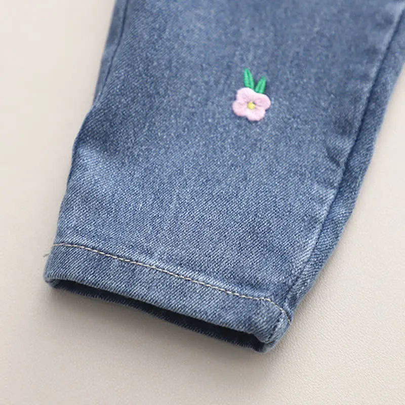 Kid 2-Piece Lovely Flower Denim Set