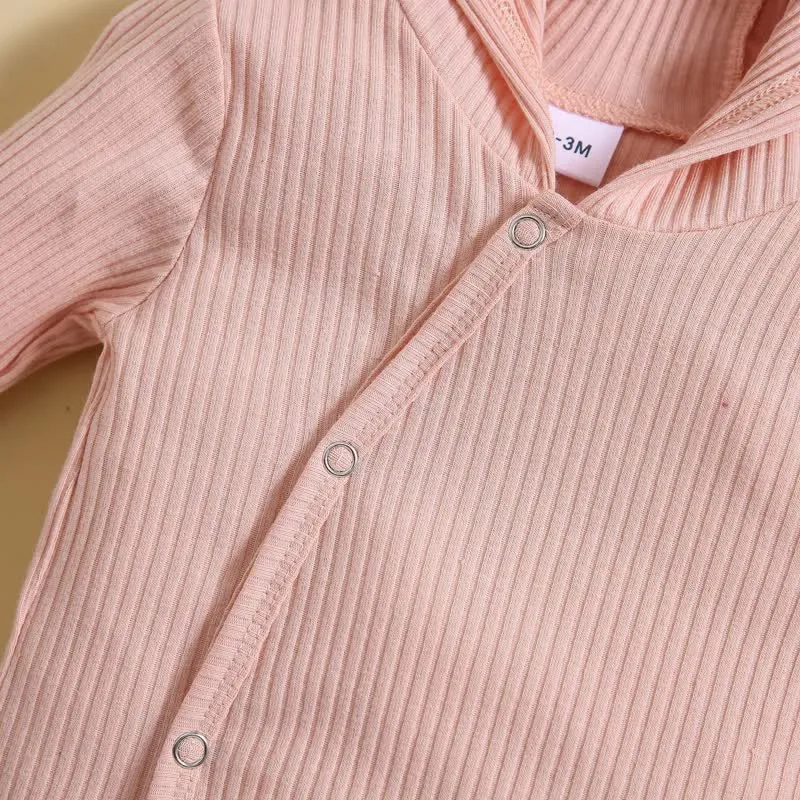 Baby Solid Color Easter Rabbit Ear Romper