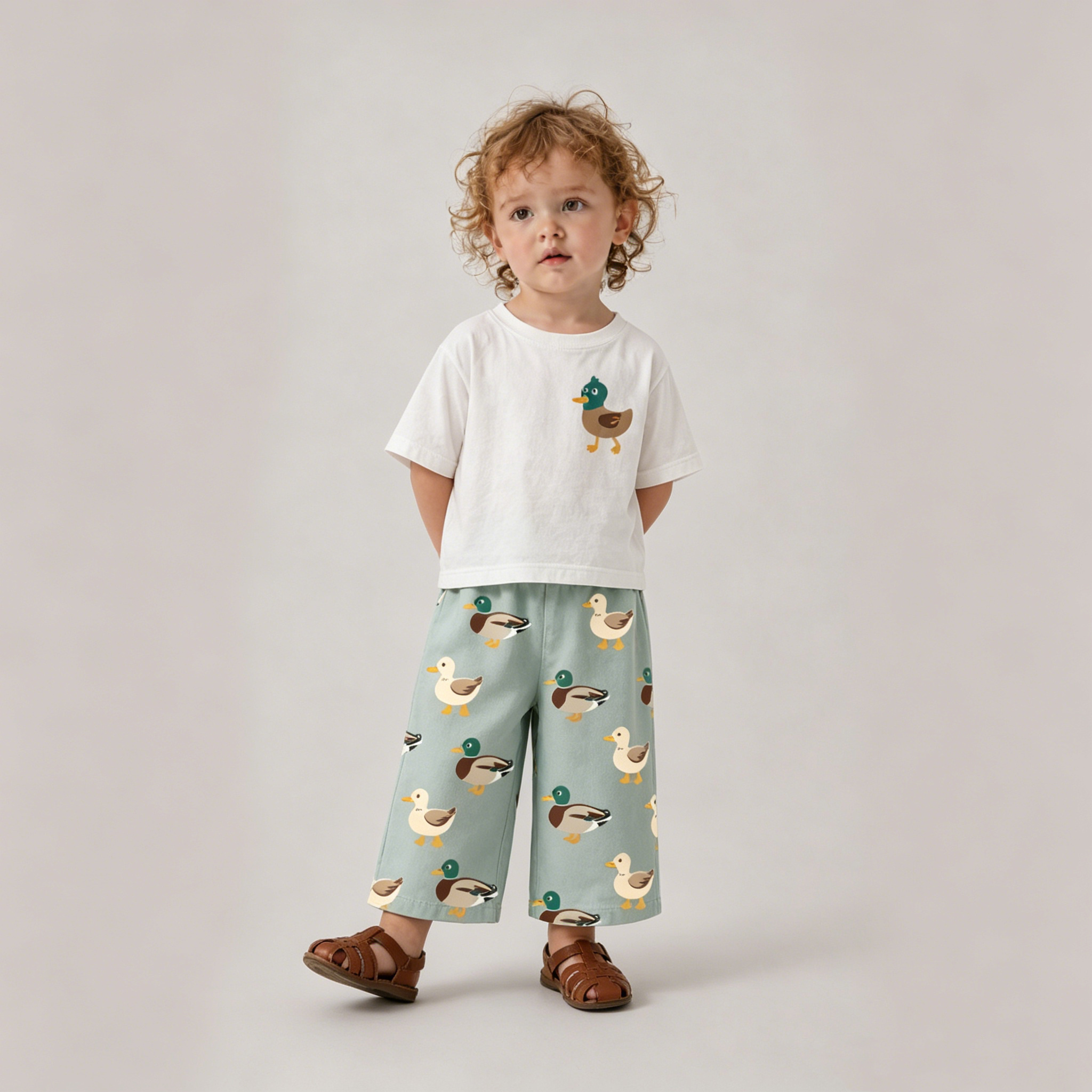 Baby Toddler Cute Duck Pattern Top and Pants Set