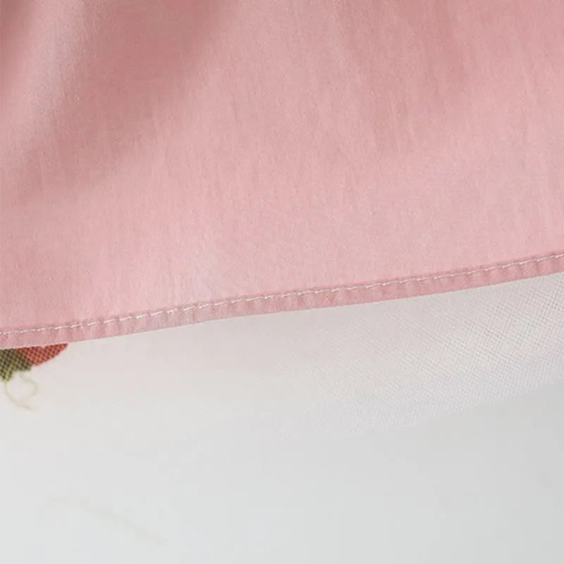 Baby Denim Bow Strawberry Tulle Dress