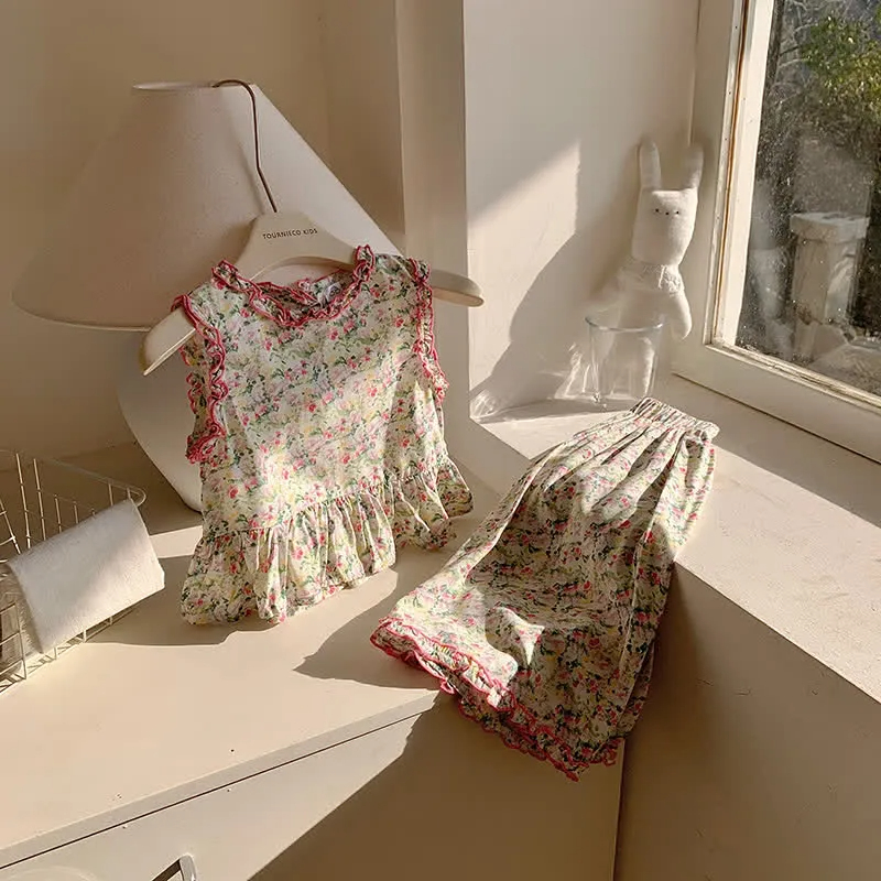 Toddler 2-Piece Loose Flower Sleeveless Set