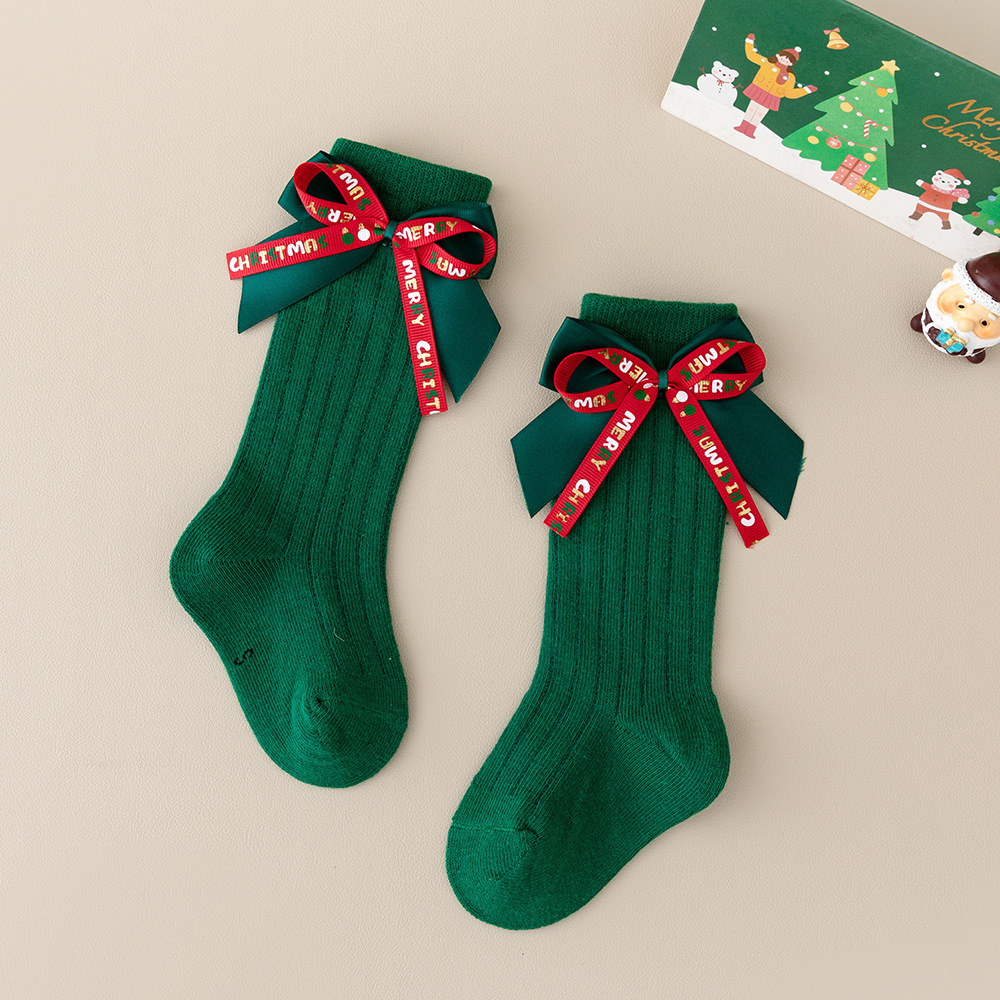 Baby Toddler Christmas Bow Socks
