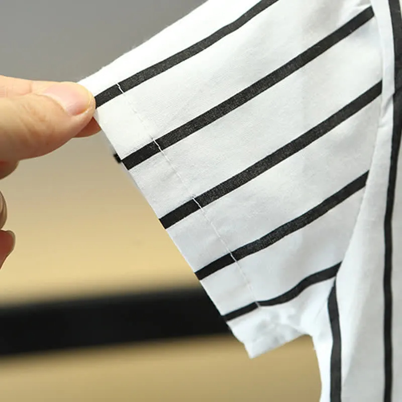 Baby 2-Piece Vertical Striped Polo White Set