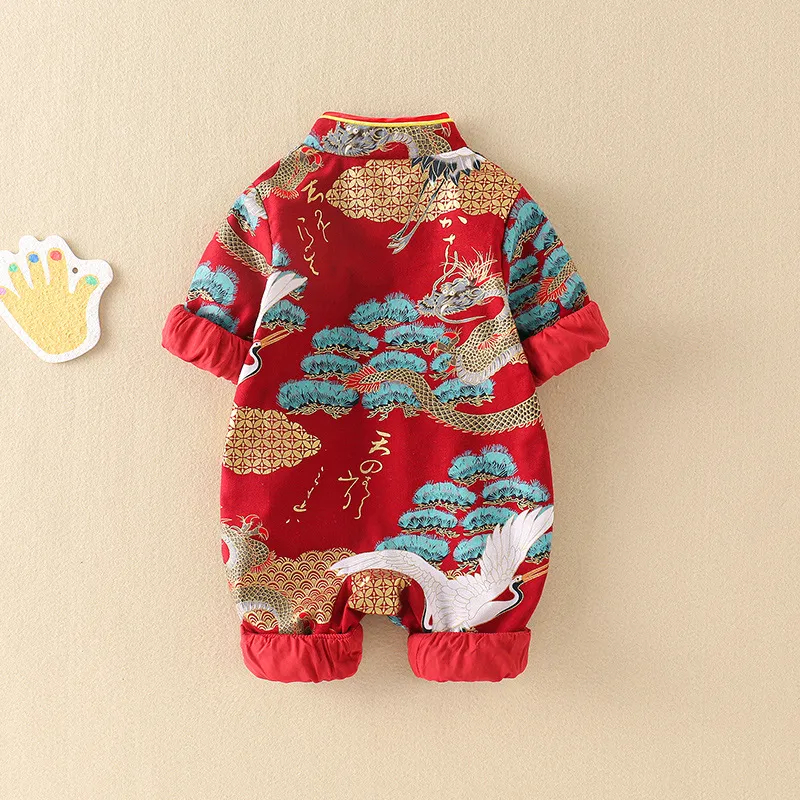 Baby Boy/Girl Crane Tree Cheongsam Romper