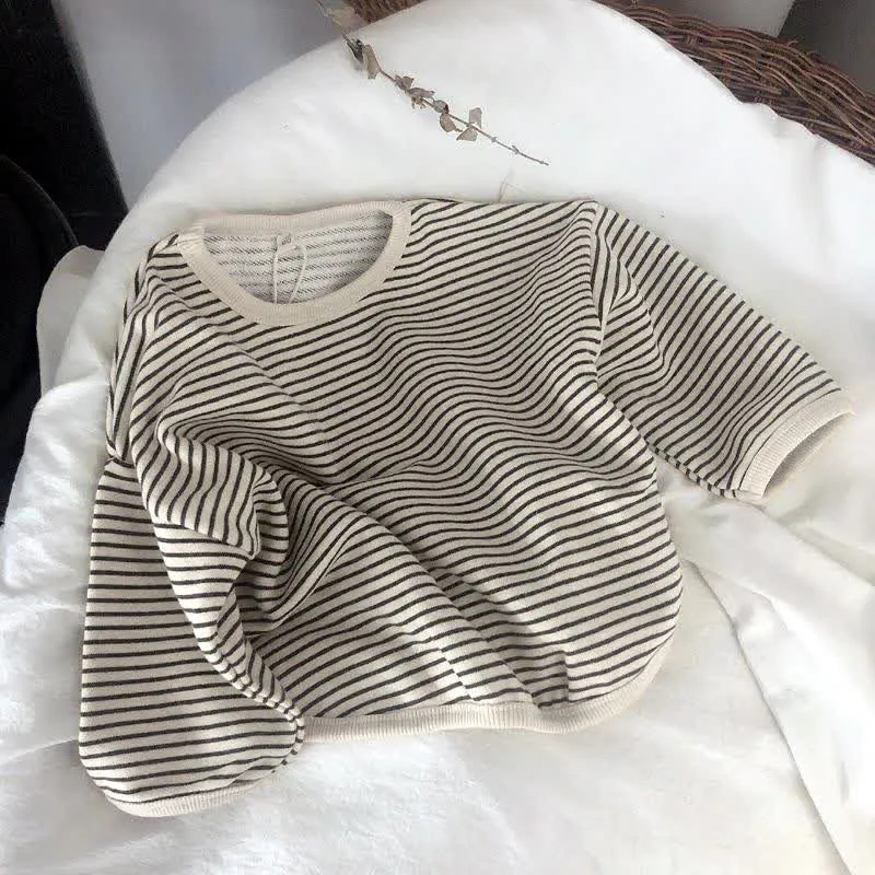 Kid Boy Striped Crew-neck Long Sleeve Top