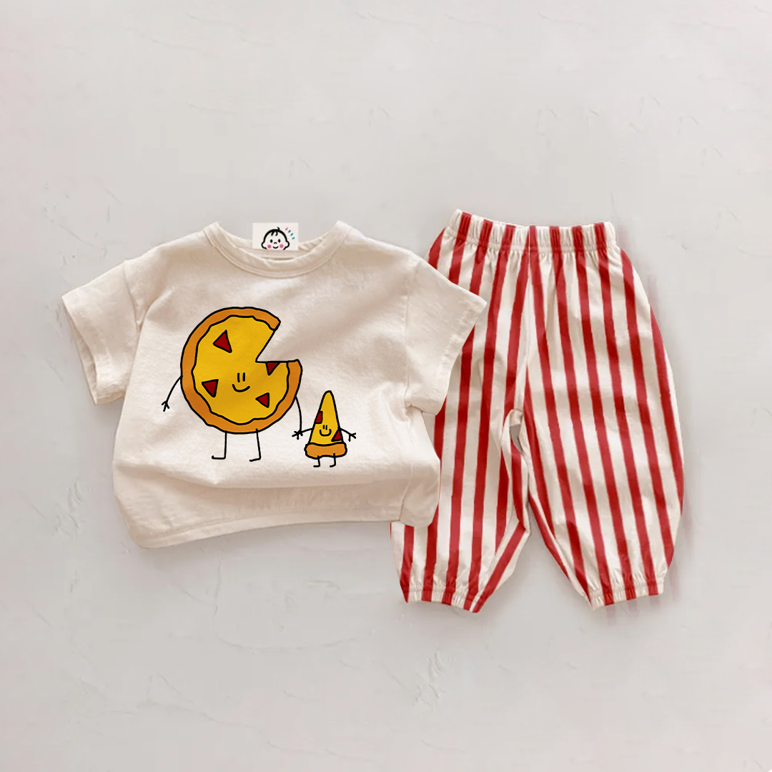Baby 2 Piece Pizza Stripe Pants Sets