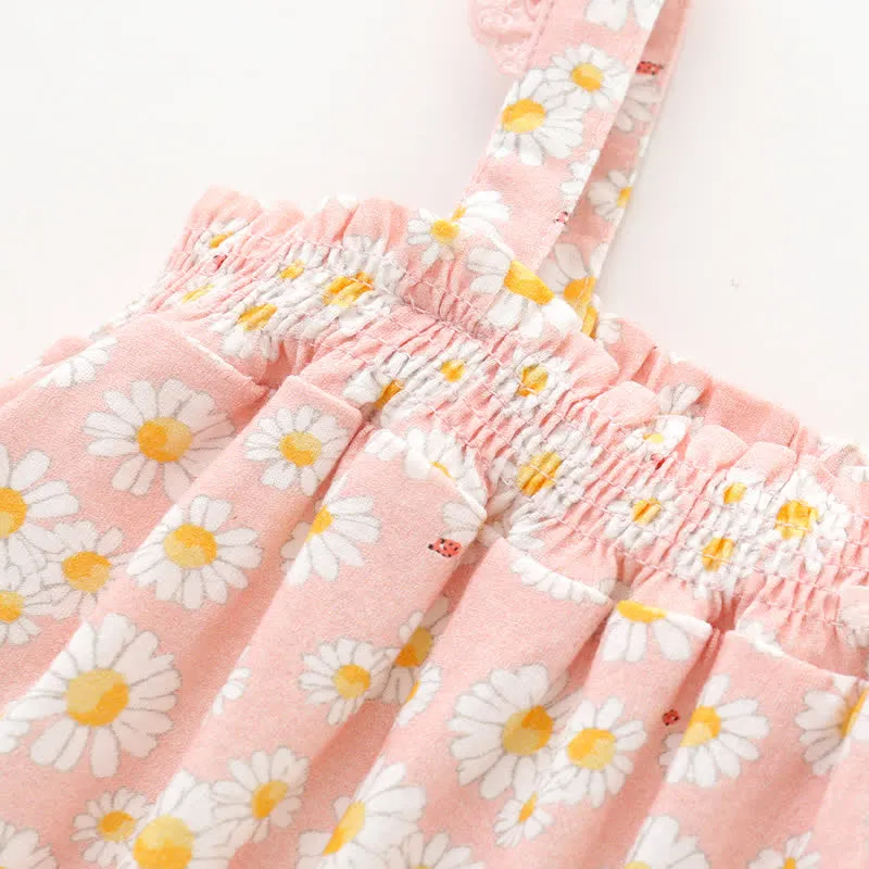Baby Daisy Strap Romper with Hat