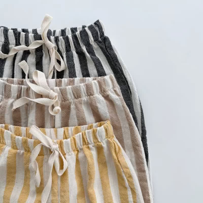 Striped Drawstring Casual Pants