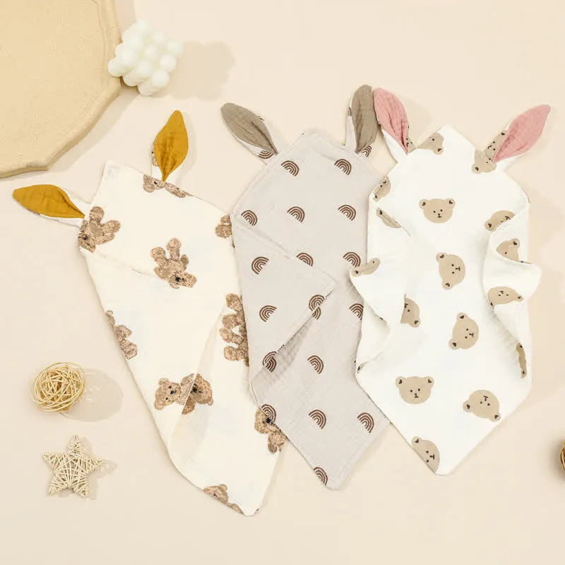Baby Muslin Rabbit Ears Burp Cloths