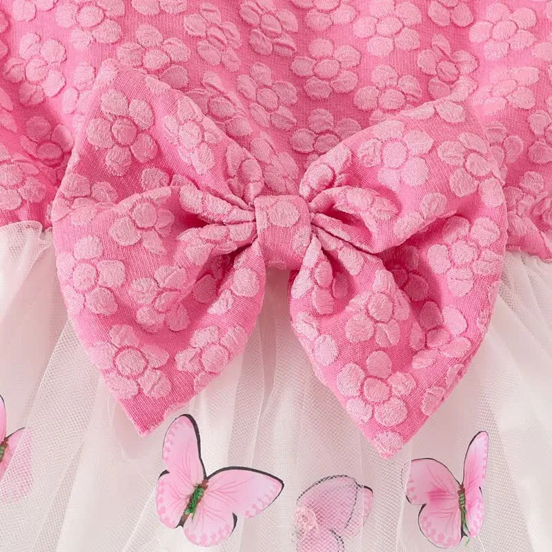 Baby 2-Piece Flower Butterfly Dress Set with Headband