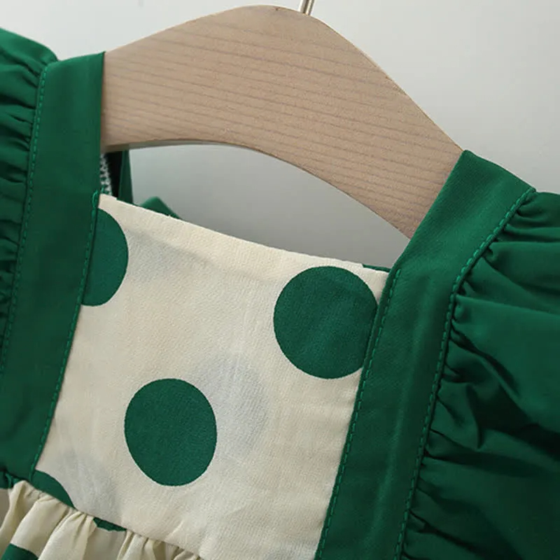Baby Dots Ruffled Dress with Hat